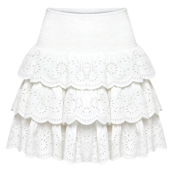 Brand New- Calling June Organic Cotton White Embroidered Skirt 🤍🌾 - Picture 2 of 10